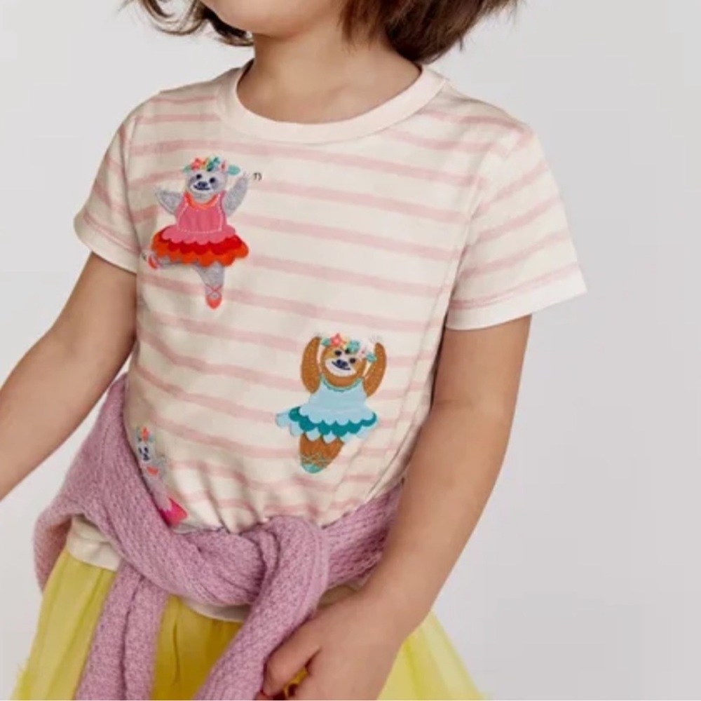 Mini Boden Stripes appliqué Ballerina t-Shirt.
Size 2-3. NWT